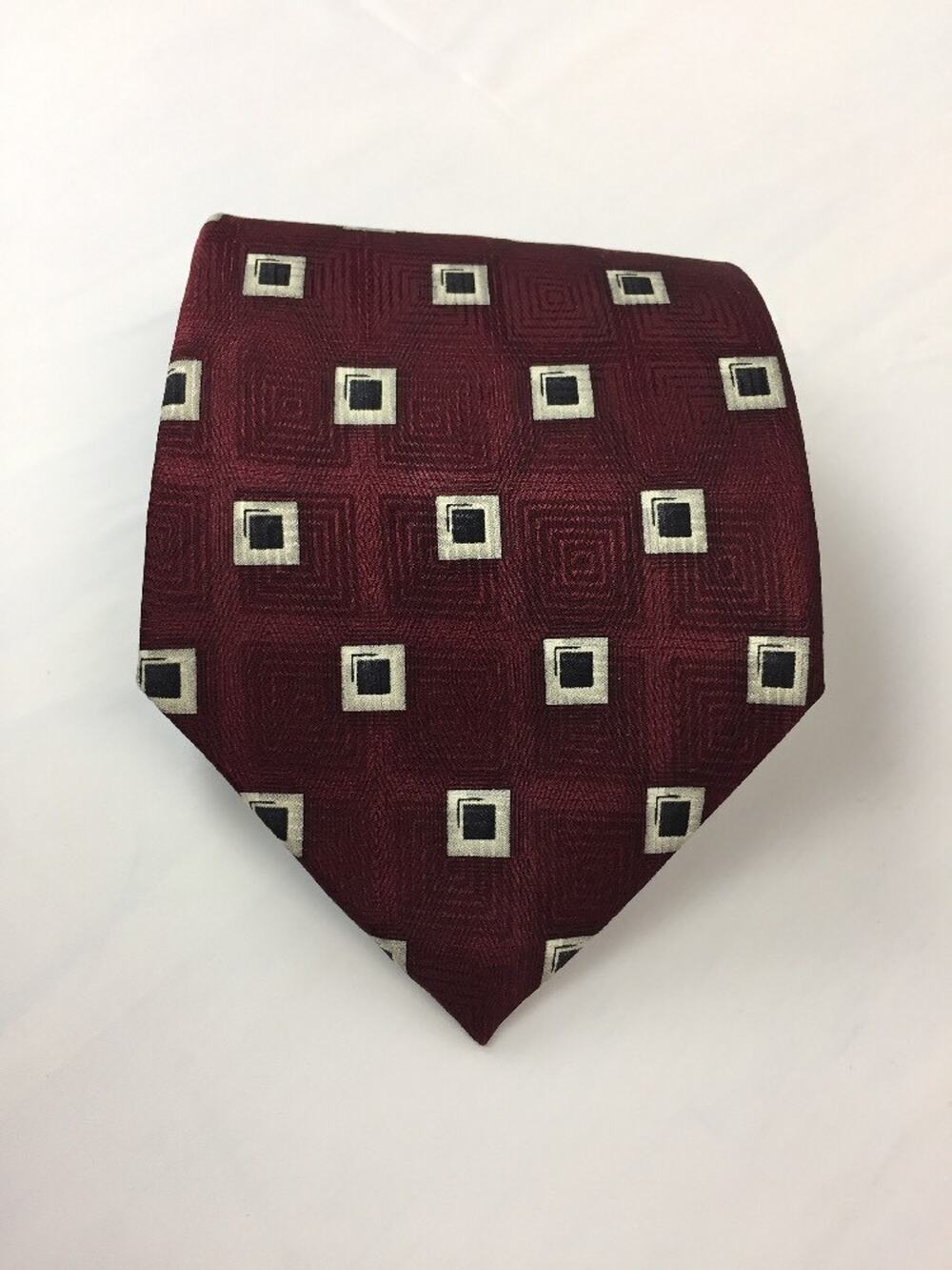 Red mens silk Stafford Burgundy Square Tie